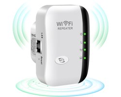 WiFi Versterker - 300 Mbps - 2,4 GHz - WLAN Repeater - met AP-modus & WPS-knop - signaalversterker tot 3650 sq.ft - ondersteunt 35+ apparaten - universeel compatibel met alle routers voor thuis en kantoor