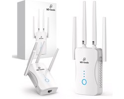 Wifi Versterker Stopcontact 1200 Mbps – Wifi Repeater Draadloos – Wifi Booster met Dual Band 2.4 GHz & 5 GHz – Plug & Play - Wit - Md-goods