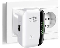 Wifi Versterker Stopcontact 300 Mbit/s – WiFi Repeater 2,4 GHz | Met Ethernet-Poort, Wit