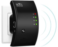 WiFi Versterker Stopcontact - Gratis Internet Kabel - Router Draadloos - WiFi Repeater - Booster - WiFi Extender - Super WiFi Booster - WiFi Versterker Stopcontact - Extra Groot Bereik - Draadloos - zwart