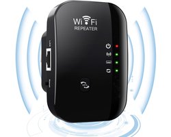 WiFi Versterker Stopcontact - Router Draadloos - WiFi Repeater - Booster - WiFi Extender - 300Mbps - Super WiFi Booster - WiFi Versterker Stopcontact - Extra Groot Bereik - Draadloos - zwart