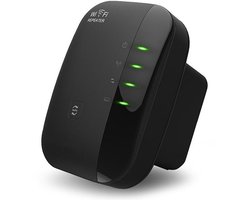 WiFi Versterker stopcontact - Zwart- Wifi Repeater - 300Mbps - Draadloos - Overal internet - Signaalversterker - Ethernet - Wireless Range Extender- 300 mbps - 2.4 Ghz