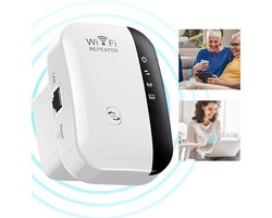 Wifi Versterker - Wifi Repeater - 300Mbps - Draadloos - Overal Internet - Signaalversterker - Ethernet - Wireless Range Extender - 2.4 Ghz - Wit