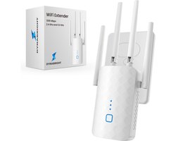 WiFi Versterker - Wit - Dual Band 2.4 GHz & 5 GHz – 1200 Mbps - WiFi 5 - WiFi Repeater - WiFi Booster - WiFi Extender