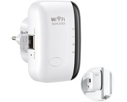 Wifi Versterker - WLAN Repeater - Internet Uitbreiding - 300 Mbit/s Snelheid - Stopcontact Model - Wit