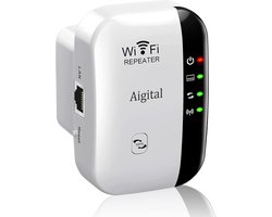 WLAN-versterker/repeater (300 Mbit/s, Ethernet-poort, WPS, AP-modus, compact ontwerp, uitschakelbare led, compatibel met alle WLAN-apparaten), wit