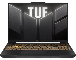 ASUS TUF Gaming F16 FX607JV-N3108W Intel® Core™ i7 i7-13650HX Laptop 40,6 cm (16") WUXGA 16 GB DDR5-SDRAM 512 GB SSD NVIDIA GeForce RTX 4060 Wi-Fi 6 (802.11ax) Windows 11 Home Nederlands Grijs