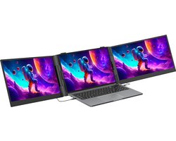 Blackview AceBook 6 Laptop 15,6 inch Full HD - 16 GB RAM - 256 GB + DCM8 15,3" Draagbare Monitor Combinatiepakket, FHD IPS Scherm, 100% sRGB, Dual-band WiFi, Plug & Play, Kantoor Efficiëntie Set (Grijs)