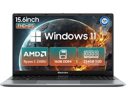 Blackview AceBook 6 Laptop - 15,6 inch Full HD - 16 GB RAM - 512 GB SSD AMD Ryzen 5 3500U - Windows 11 Notebook - UHD Graphics - Grijs