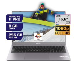 GMR - 15.6 Inch Full HD Laptop - AMD Athlon Silver - 8GB RAM - 256GB SSD - Windows 11 Pro voor Thuis, Office en Studie notebook