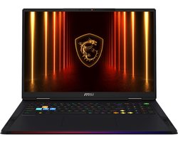MSI Raider A18 HX A9WJG-014NL - Laptop - 18" - 3840 x 240 @ 120 Hz - AMD Ryzen 9 9955HX3D - 64 GB DDR5 - 2 TB SSD - NVIDIA GeForce RTX 5090 - Wi-Fi 7 - Windows 11 Home - Qwerty - Zwart
