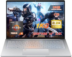 S14 Laptop 14 inch 2.2K 16:10 – AMD Ryzen 5 7535HS – 16GB LPDDR5 – 1TB NVMe SSD – 60Wh accu – WiFi 6 – Fingerprint – Windows 11 – Zilver