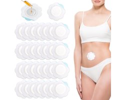 50st Zelfklevend Castor Olie Pack Navel - Organische Absorberende Spunlace Doek, Compress Patches Geen Wassing (Olie Niet Inbegrepen)