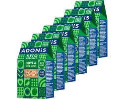 Adonis | Keto Crackers | Olive & Chia Seeds | 6 stuks | 6 x 60 gram | Eiwitrijke voeding | Koolhydraatarme Crackers