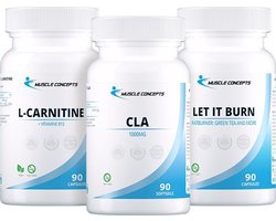 Afslank & Droogtrain Pakket - Let It Burn + CLA + L-Carnitine | Muscle Concepts