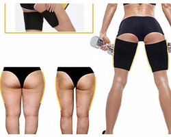 Afslankgordel Benen - Thermische Sauna Band - Zweetband - Afslankband - Unisex - Verstelbaar - L - 2 Stuks - Zwart