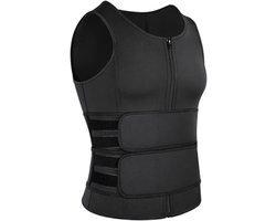 Allecto- Buikspiertrainer - Afslankband - Rugondersteuning - Zwarte - Unisex - Maat XXL - Buikvet verbranden - Geschikt voor fitness - Zweet afvoeren - Fitness - Sauna - Afvallen met behulp van buikband (Zwart XXL)