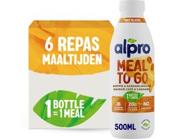 Alpro Meal To Go - Plantaardige drank - Maaltijd voor onderweg - Koffie Caramel - 6 x 50cl