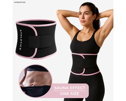 Athleticx Waist Trainer Pro – Afslankband Buik – Omvang van 115 cm - One Size Fits All – Roze – Zweetband Buik – Sauna Belt – Afslankgordel – Snel Afvallen – Waist Shaper – Buikband Afvallen – Geschikt voor man & vrouw