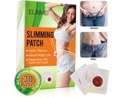 Elaimei Afslankpleister - 30 Stuks - Maandbehandeling - Magnetisch - Detox - Slimming Patch - Afval Pleister - Navel Pleister - Buik Pleister - Slim Patches - Dieet Pleister - Afslanken - Afvallen - Vet Verbrander - Belly