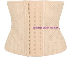 Igoods Waist Trainer Corset - Dames Buikriem - L / 62.5-70kg- Lichte Kleur - Verstelbare Postpartum Buikband - Dames Latex Shape Wear - Kort Bovenlichaam - Ademend