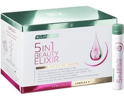 LR LIFETAKT 5in1 Beauty Elixir - Natuurlijke Schoonheid van Hoofd tot Teen - Unieke Combinatie van Twee Complexen in een Elixer - Collageenpeptides, Hyaluronzuur, Koper, Zink - Hoge Concentratie van 9 Vitamine - Aloë Vera gel - Drinkampullen 30x25 ml