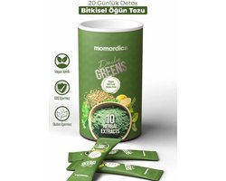 Momordica Mix Daily Greens 20 dagelijkse maaltijdpoeder met 11 Veganistische kruiden Groene thee peterseliepoeder rozemarijn kweepeerbladpoeder citroen venkel hongerkruid kamille anijs koriander natuurlijke abrikozensmaak groene appelsmaak