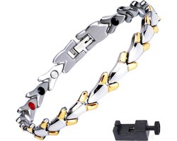 Narvie - Helende Armband - Dames Magneet Armband - Gezondheidsarmband Magnetische Armband - Kleur Zilver/Goud
