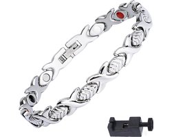 Narvie - Helende Armband - Dames Magneet Armband - Gezondheidsarmband Magnetische Armband - zilver