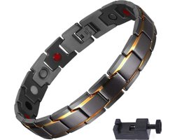Narvie - Helende Armband - Magneet Armband - Gezondheidsarmband Magnetische Armband - Kleur Zwart/Goud