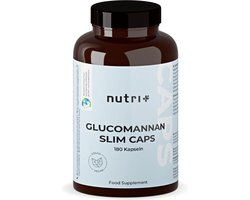 nutri+ Glucomannan Slim Caps - Afslanken met verzadigingscapsules - maagvuller op basis van kruiden - ontwikkeld door voedingsdeskundigen - 180 capsules