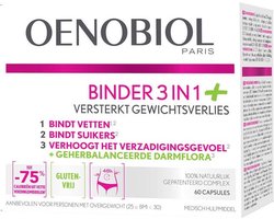Oenobiol Binder 3in1 - Afslankpillen voor snel afvallen - Fatburners - Gewichtsverlies - 60 Capsules