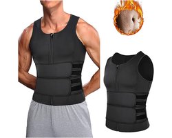 Saunapak Voor Heren Vochtafvoerend En Vormgevend, Fitness Shapewear Met Afslankend Effect, Sauna T-Shirt Met Waist Trainer Functie Voor Training En Wellness, Ademend Saunavest In Maat XXL