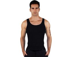 Slimming shirt - Afslank shirt - Figuur corrigerend shirt - Mannen - Zwart L/XL