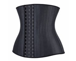 Waist Trainer - Tiktok Afslank Korset - Zweet buikband Shaper - Corrigerend Ondergoed Dames - One Size 4 M - latex - Zwart - Snel afvallen - Zandloper figuur