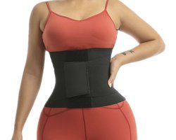 Wow Peach - Waist Taille Trainer Shapewear - Corrigerend buik - Vet Verbranden - Sauna Effect - Afvallen - Zwart - Maat: L/XL
