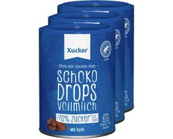Xucker | Xylitol Milk Chocolate Drops | 3 stuks | 3 x 200 gram