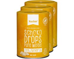 Xucker | Xylitol White Chocolate Drops | 3 stuks | 3 x 200 gram