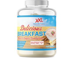 XXL Nutrition - Delicious Breakfast - 20 Gram Eiwit - Eiwitrijk Ontbijt of Snack - Whey Protein Melkeiwit - Complexe Koolhydraten - Diverse Smaken - Vanille - 2500 Gram (50 doseringen)