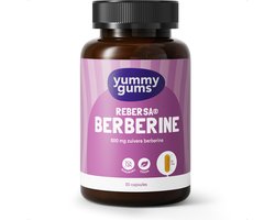 Yummygums • Berberine Capsules • Rebersa® 500 mg • Gestandaardiseerd 97–102% • Vegan • Suikervrij • 30 capsules