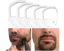 5 Stuks Transparante Baard Styling Sjabloon - Goatee & Snor Grooming Tool voor Mannen, Precies Baard Vormgeven Zonder Professioneel Hulp - Transparante kleur
