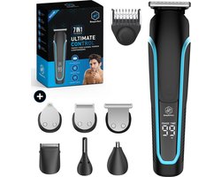 6-in-1 Baardtrimmer Mannen - Beeperfect® - Trimmer Baard en Lichaam - Bodygroomer - Neus en Oortrimmer - Waterdicht - Incl. 6 Opzetstukken