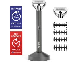 BaByliss X-Blade Super-X Metal Series 2-in-1 Scheerapparaat en Baardtrimmer P1346E - Voordeelverpakking met Extra Vervangend Mes - Chrome Edition - Flexibel Bewegend Japans Stalen Mes - 100% Waterdicht - Magnetische oplaadstandaard