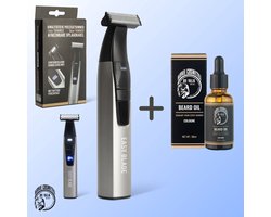 Barnie Cosmetics® Easy Blade | Professionele Baardtrimmer - Incl. Luxe baardolie - Draadloos - Waterdicht - Instelbare Lengte - Voor mannen - Stil