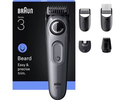 Braun Baardtrimmer Series 3 BT3560 +5 Tools - Scherp Scheerblad - 40 Lengtes - Grijs
