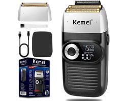 Draadloos Elektrisch Scheerapparaat voor Mannen met Baardtrimmer en LED-display