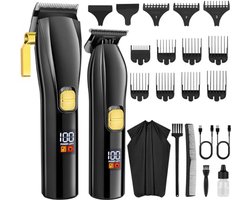 Draadloze professionele tondeuse en grastrimmer voor heren, oplaadbaar en waterdicht