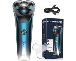 Elektrisch scheerapparaat voor mannen met baardtrimmer - IPX7 waterdicht en 120 minuten looptijd - USB-C opladen