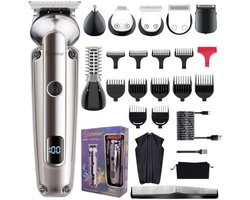 Elektrische baardtrimmer met waterdichte tondeuse voor mannen - Draadloze scheerapparaat voor gezicht, snor en lichaam