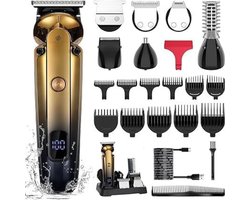 Equivera Baardtrimmer - 6-In-1 Multifunctionele Verzorgingsset- Haartrimmer - Draadloos - LED-Display - Diverse Opzetstukken